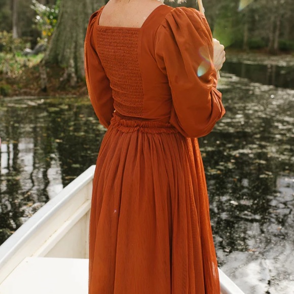 Ivy City Co. Rust Florence Medium Midi Dress - Picture 5 of 12